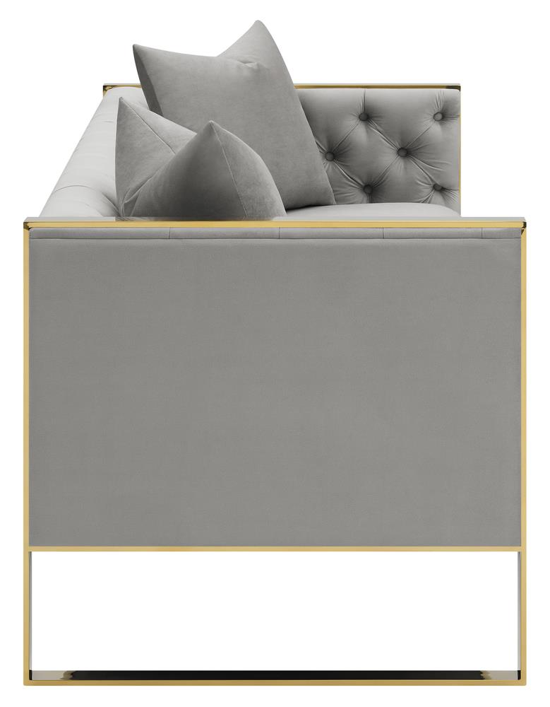 Coaster Home Furnishings Eastbrook Velvet Upholstered Tufted Stationary Sofa 
