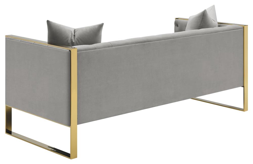 3 Piece VELVET GRAY SOFA SET