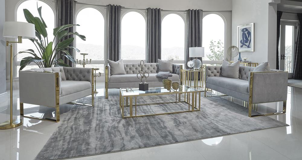 Eastbrook Tufted Back Velvet Loveseat
