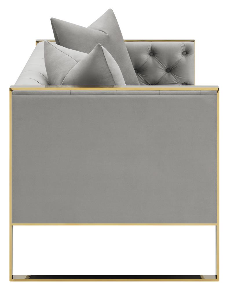 Eastbrook Tufted Back Velvet Loveseat