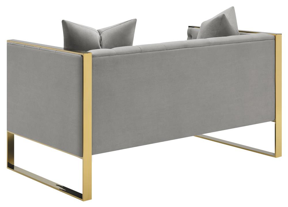 Eastbrook Tufted Back Velvet Loveseat