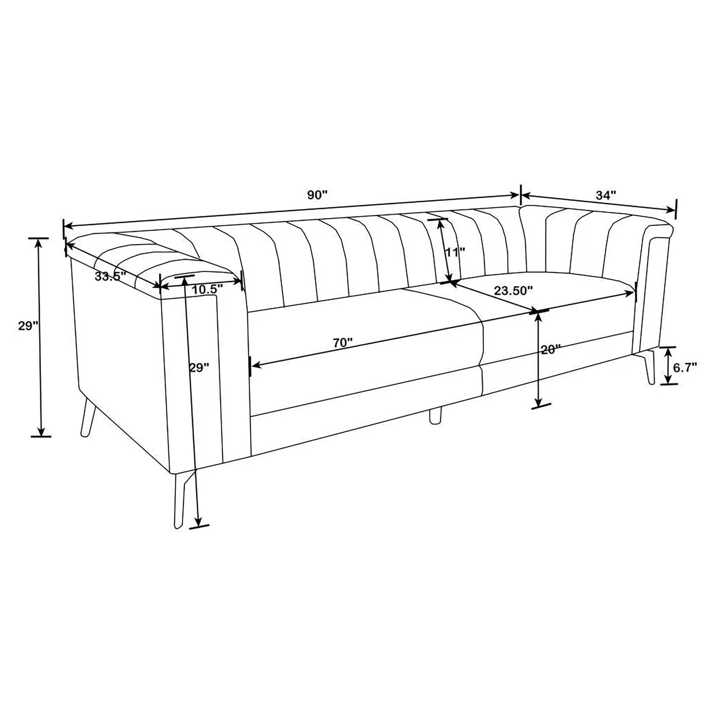 Chalet Tuxedo Arm Velvet Sofa