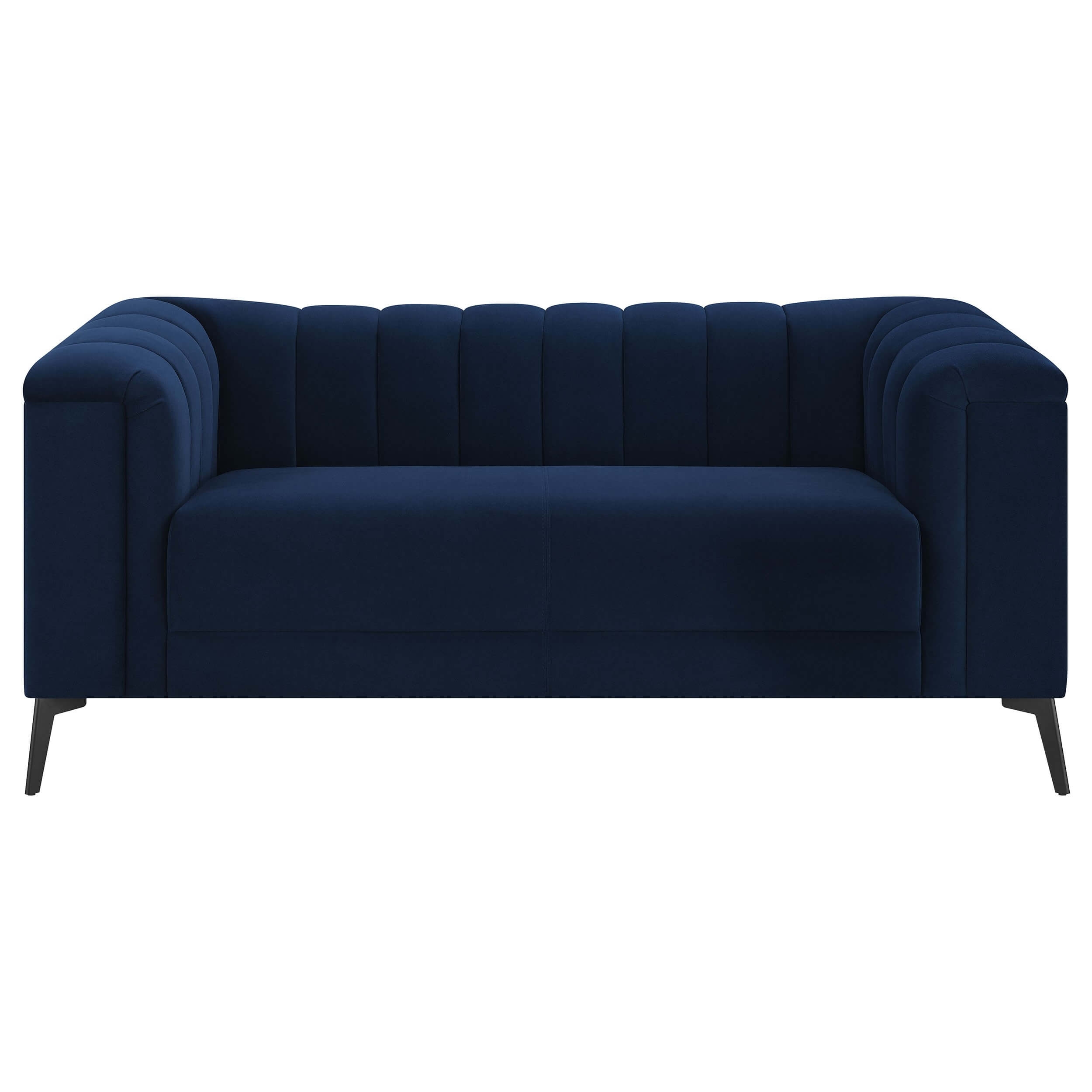 Chalet Upholstered Tuxedo Arm Tufted Sofa Blue