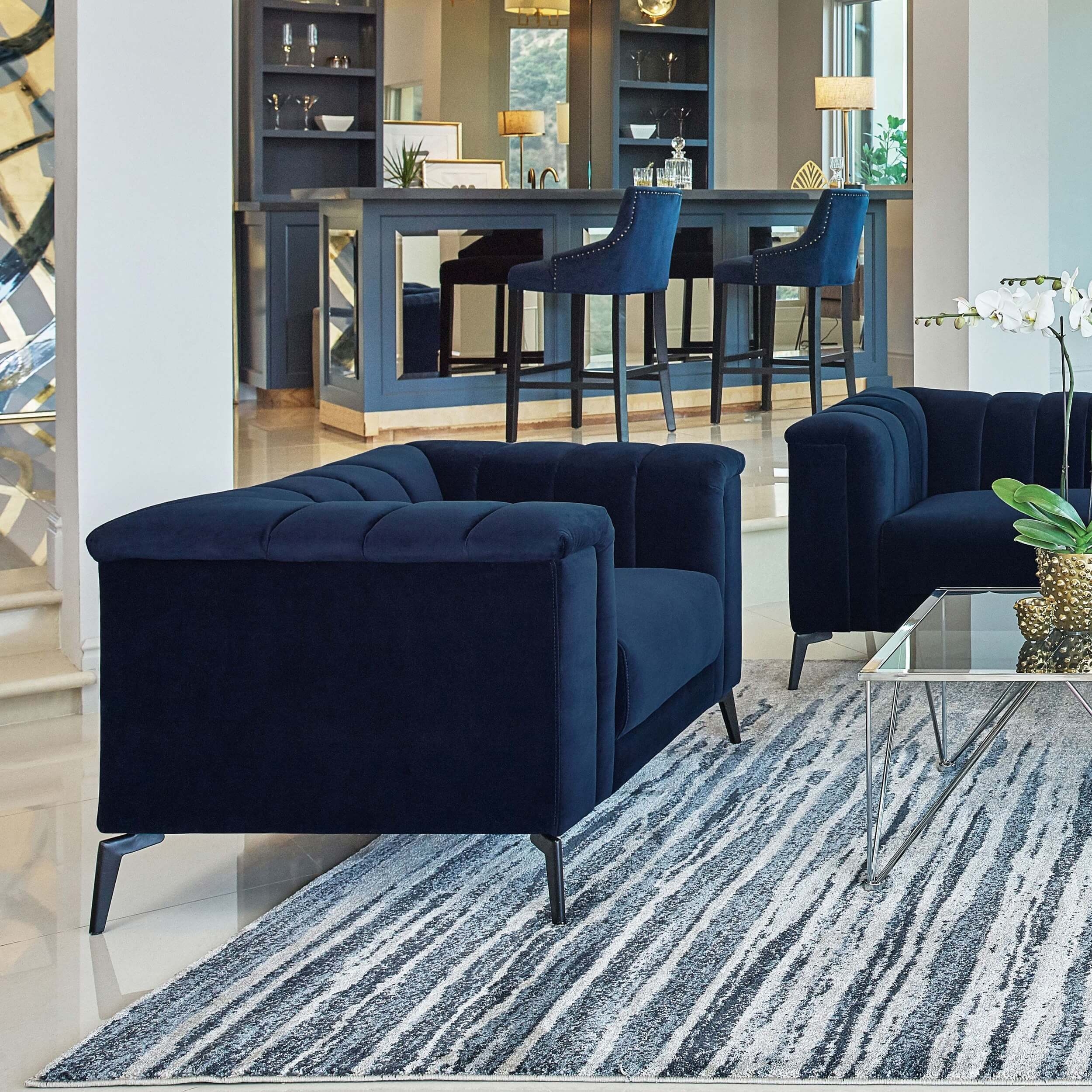 Chalet Tuxedo Velvet Arm Chair