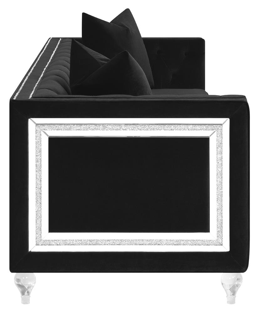 Delilah Velvet Tufted Tuxedo Arm Sofa
