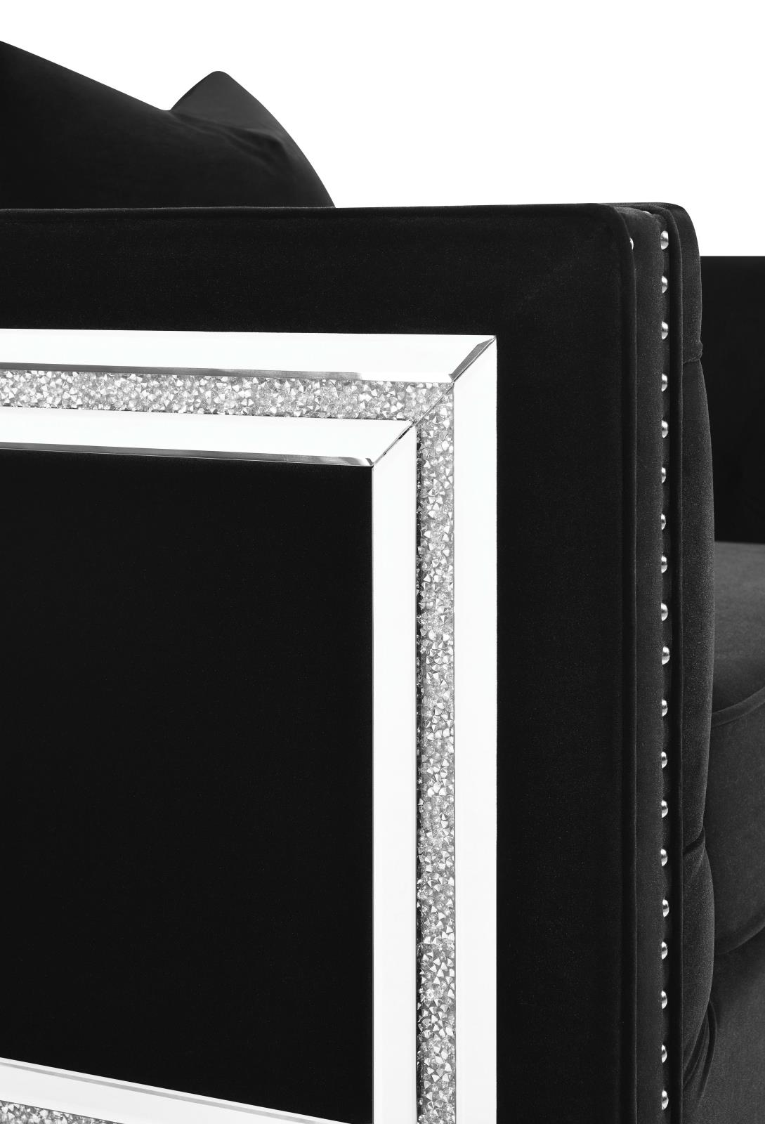 Delilah Velvet Tufted Tuxedo Arm Chair