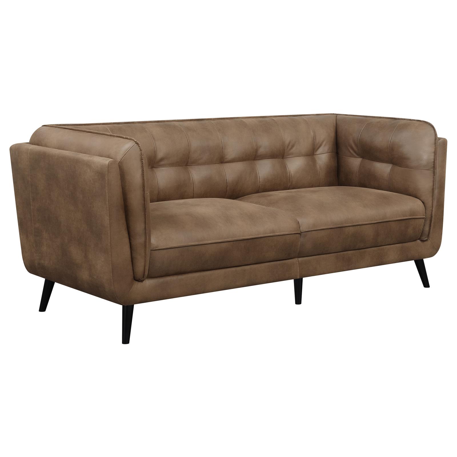 Thatcher Leatherette Button Tufted Living Room Set