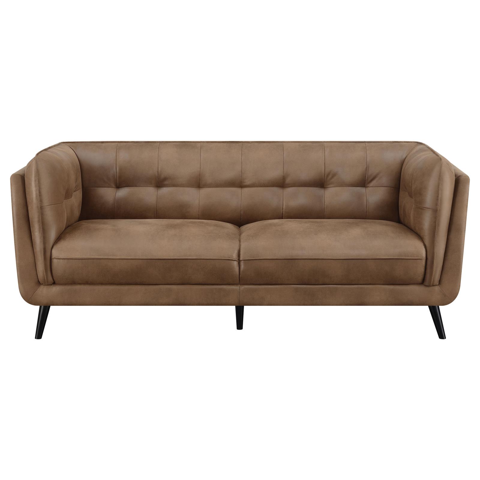 Thatcher Leatherette Button Tufted Living Room Set