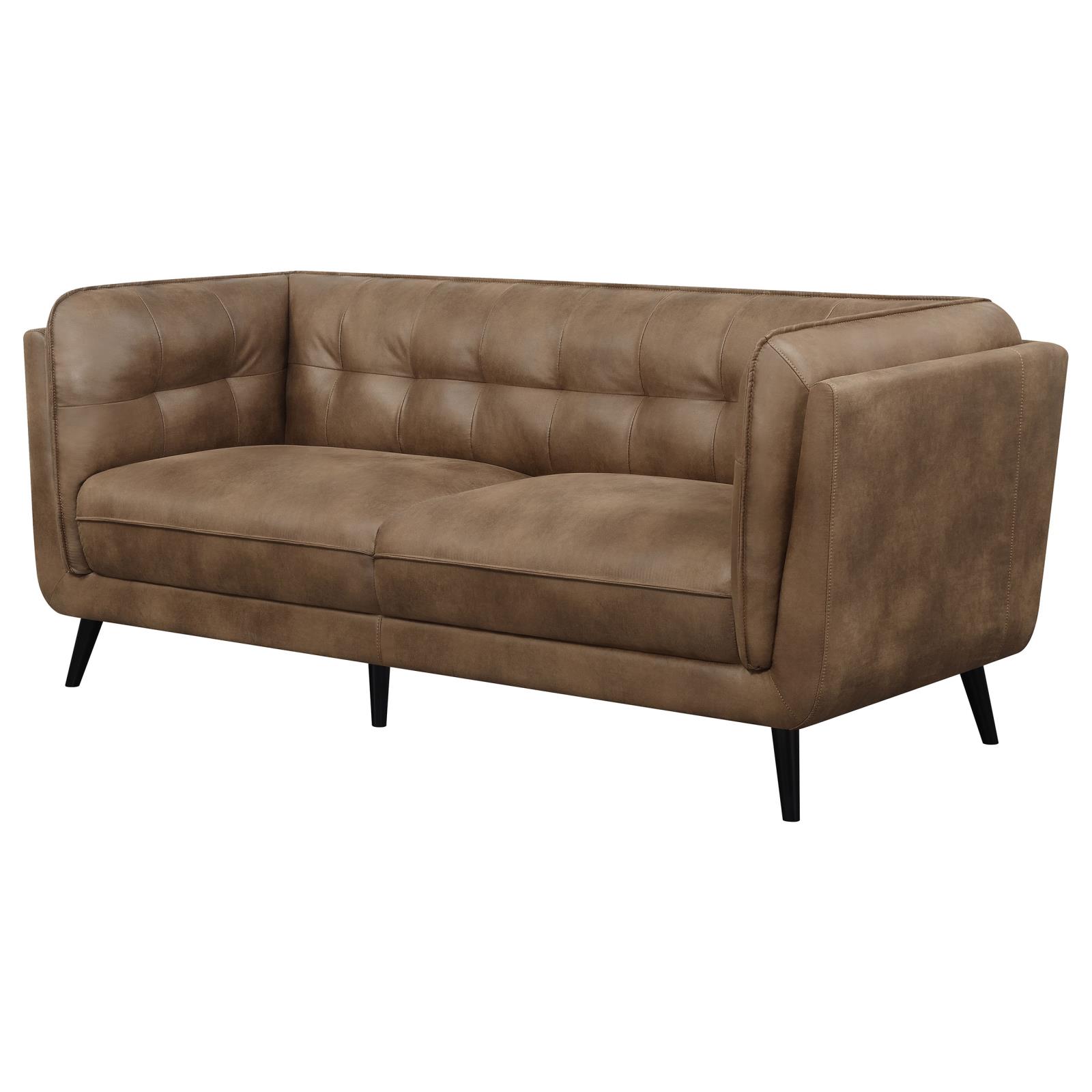 Thatcher Leatherette Button Tufted Living Room Set