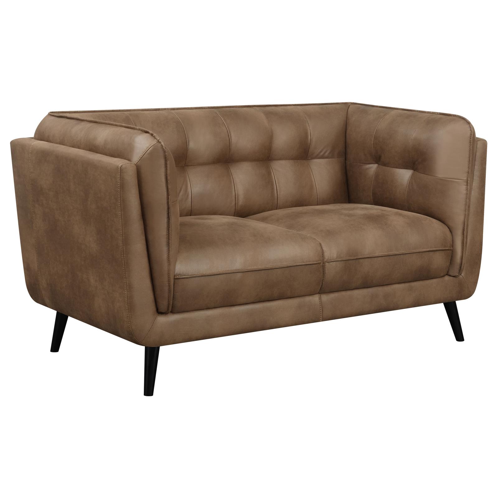 Thatcher Leatherette Button Tufted Living Room Set