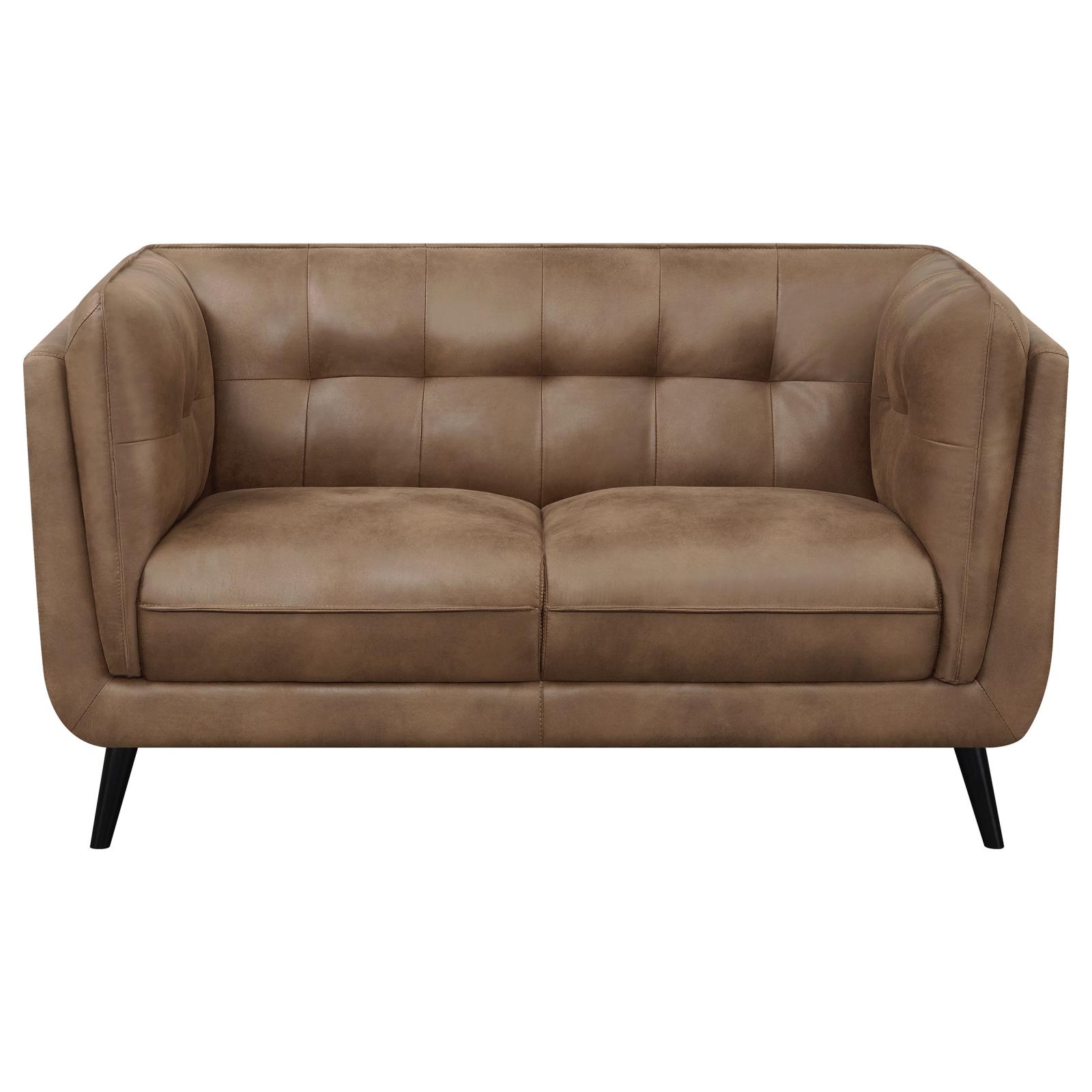 Thatcher Leatherette Button Tufted Living Room Set