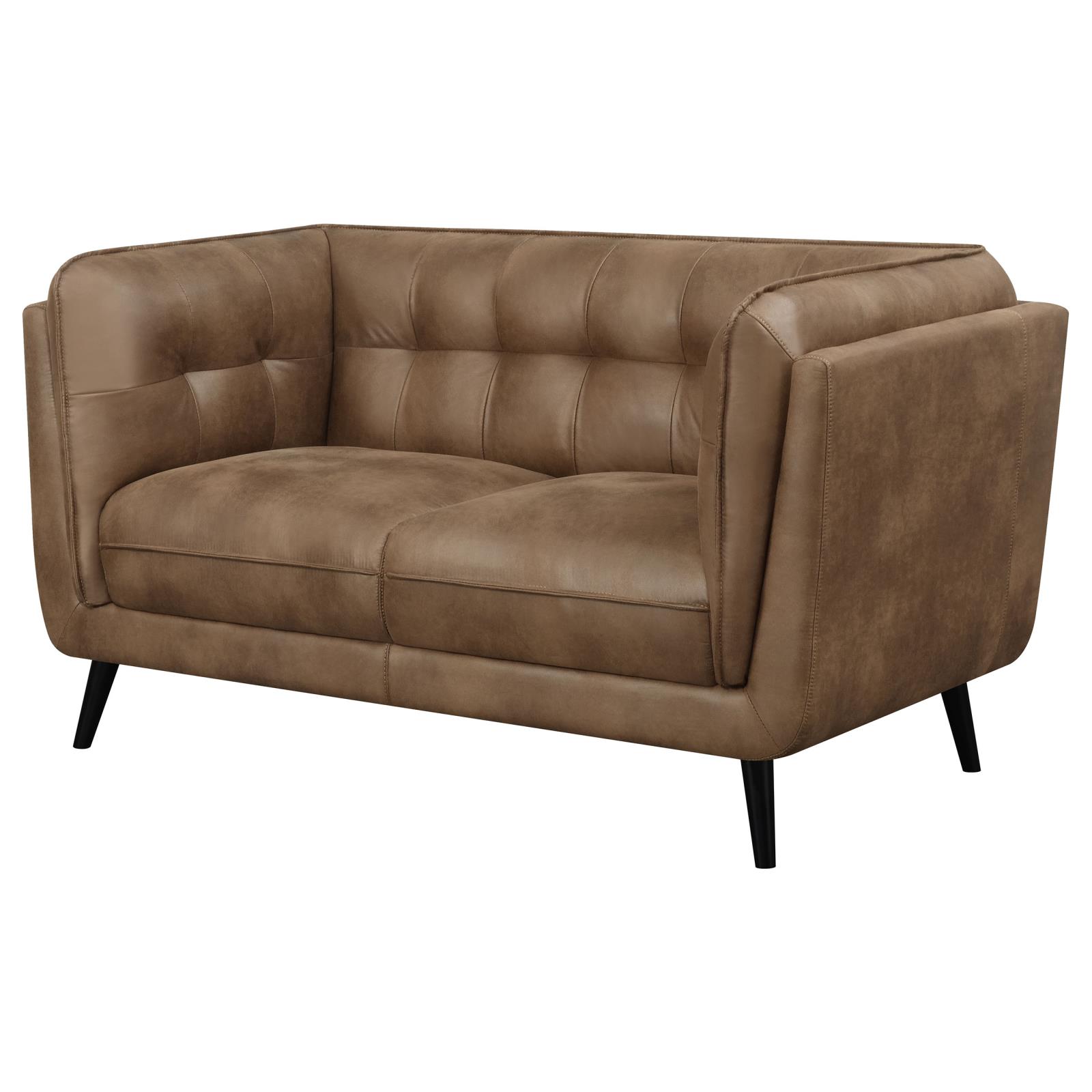 Thatcher Leatherette Button Tufted Living Room Set