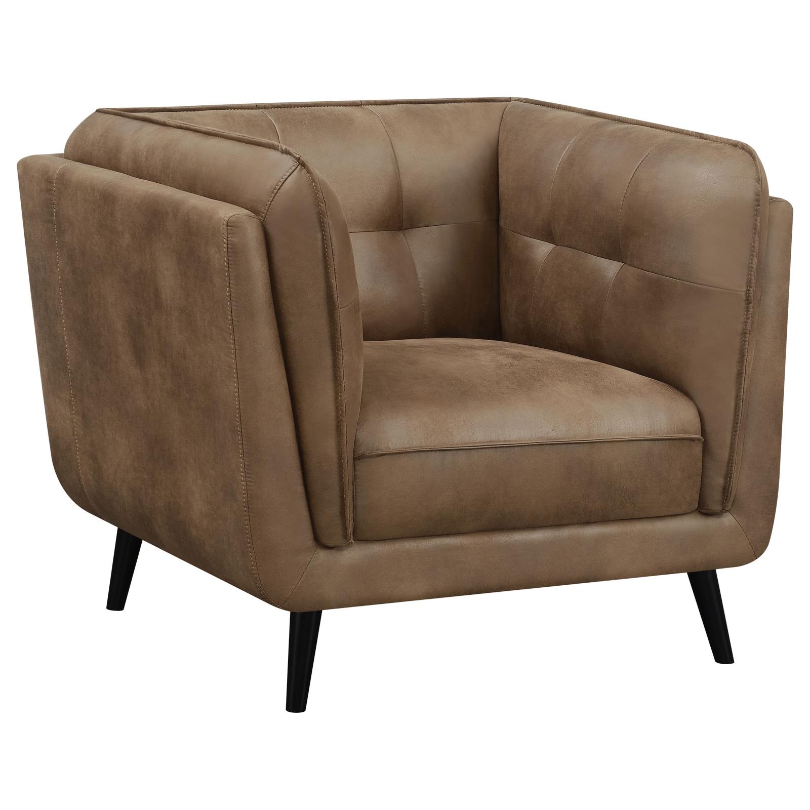 Thatcher Leatherette Button Tufted Living Room Set