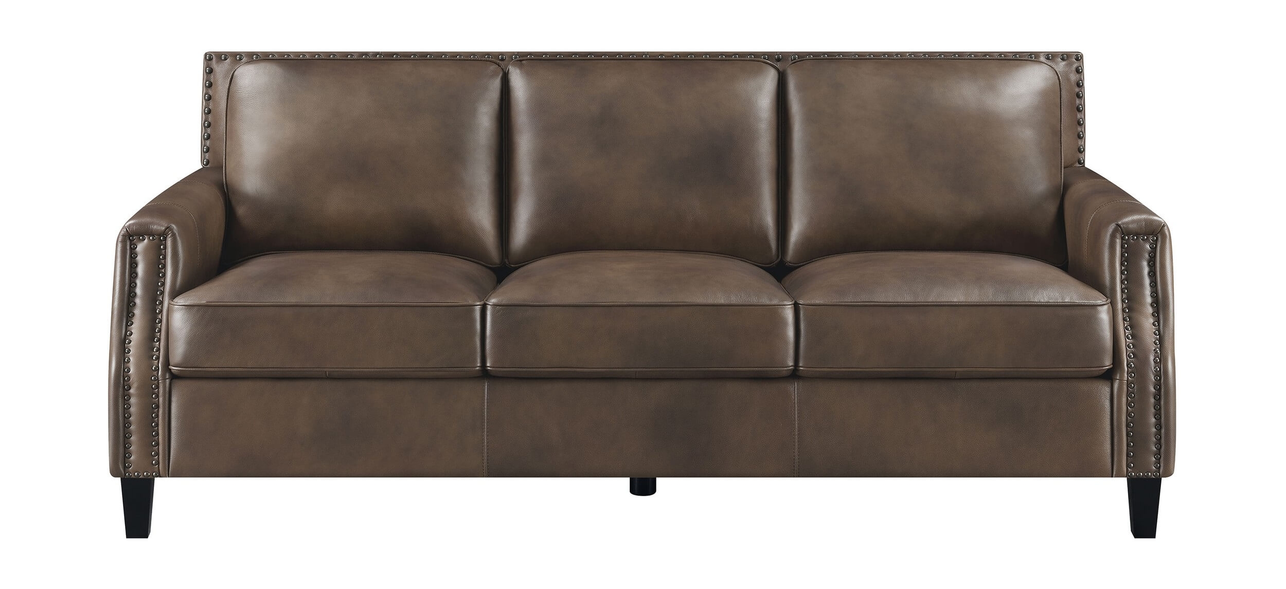 Leaton Recessed Arms Leather/Split Sofa