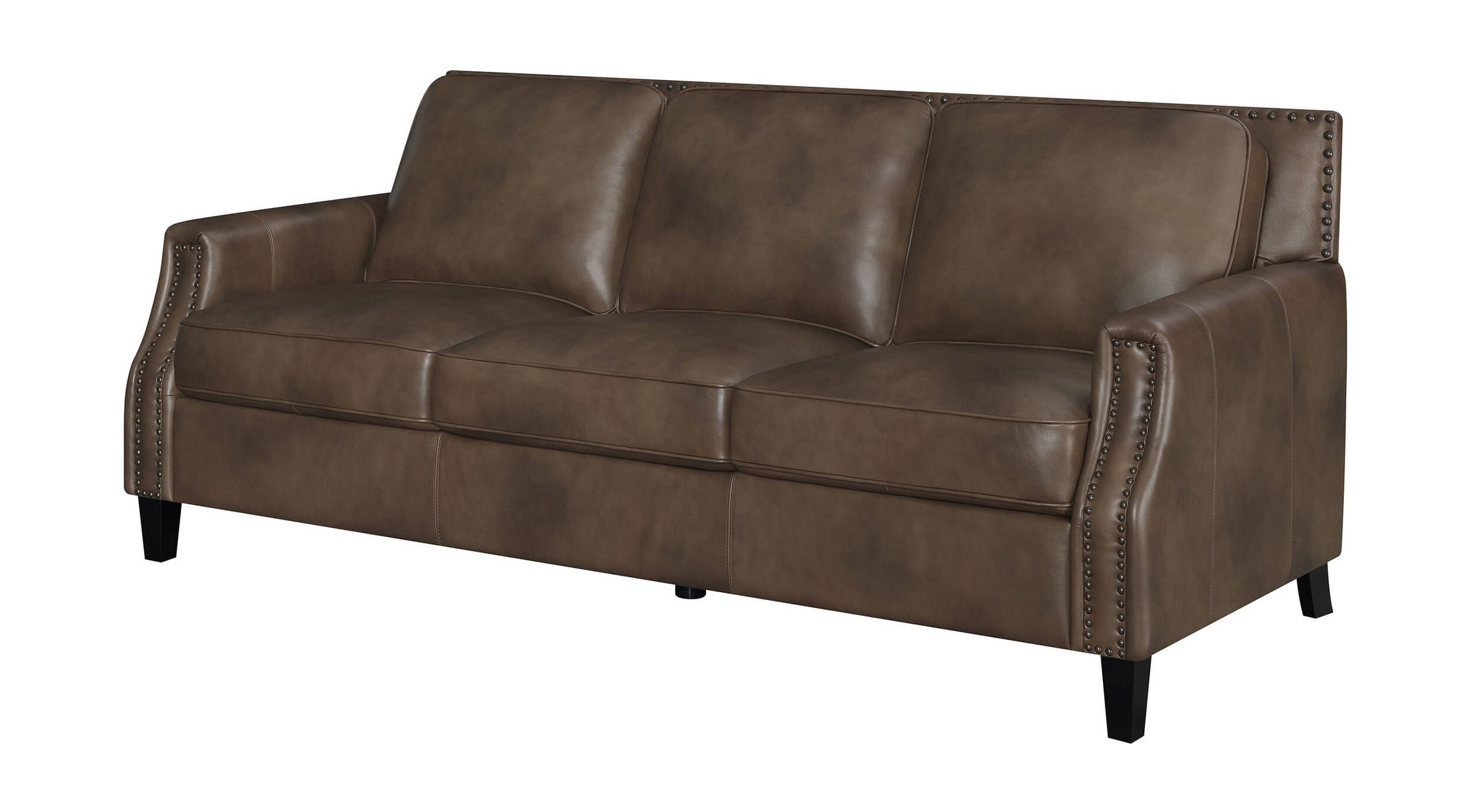 Leaton Recessed Arms Leather/Split Sofa