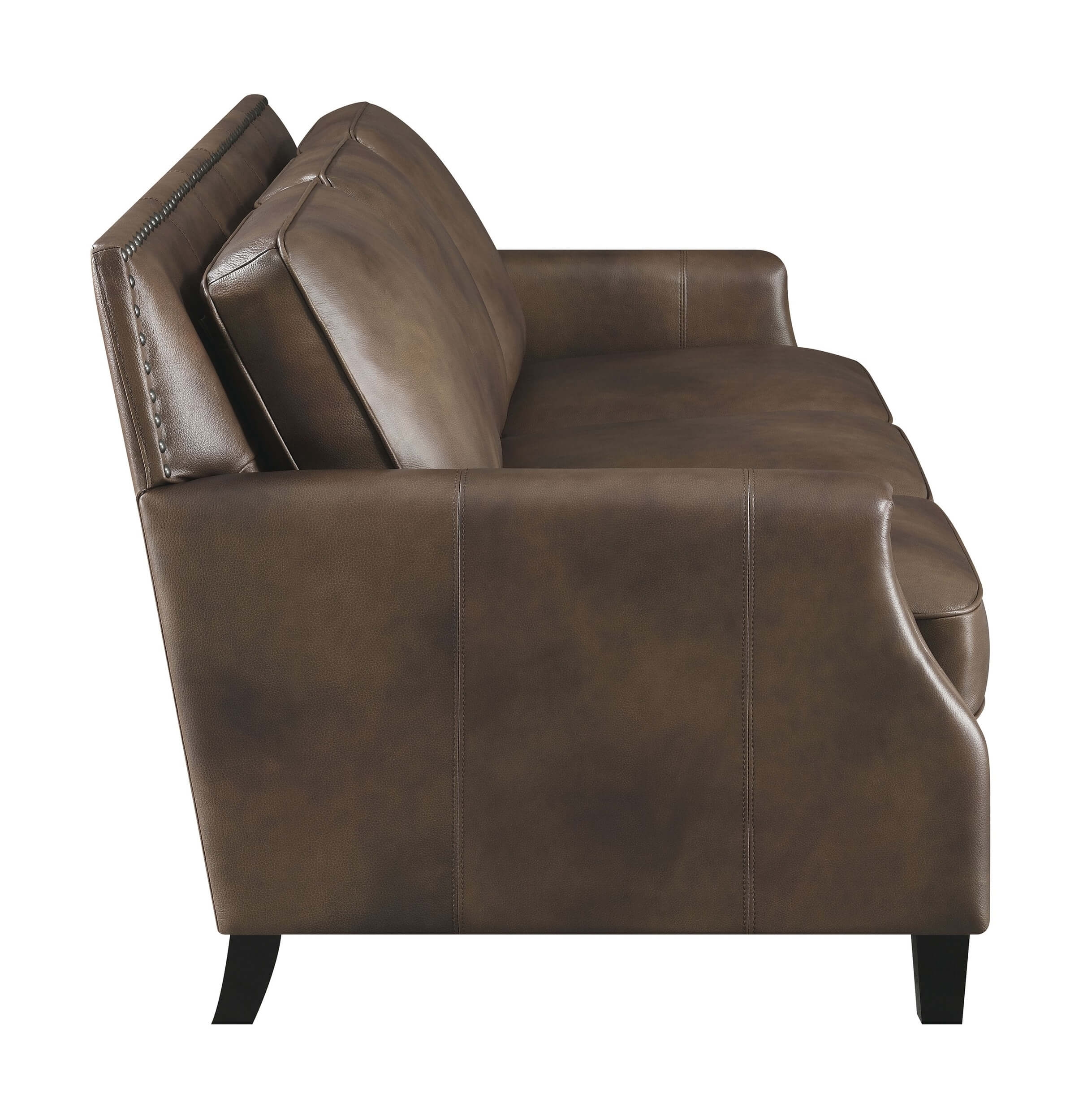Leaton Recessed Arms Leather/Split Sofa