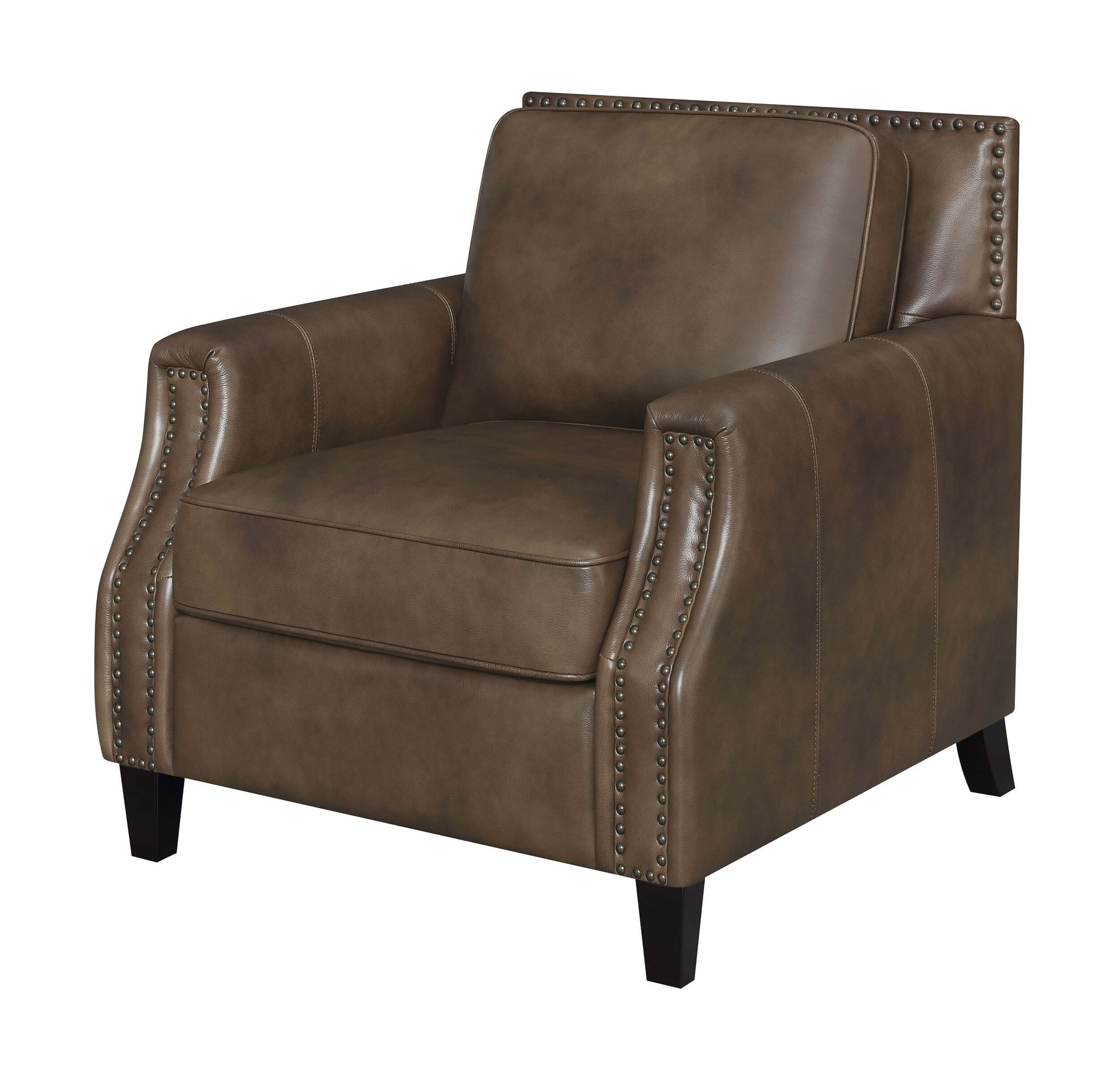 Leaton Recessed Arms Leather/Split Arm Chair