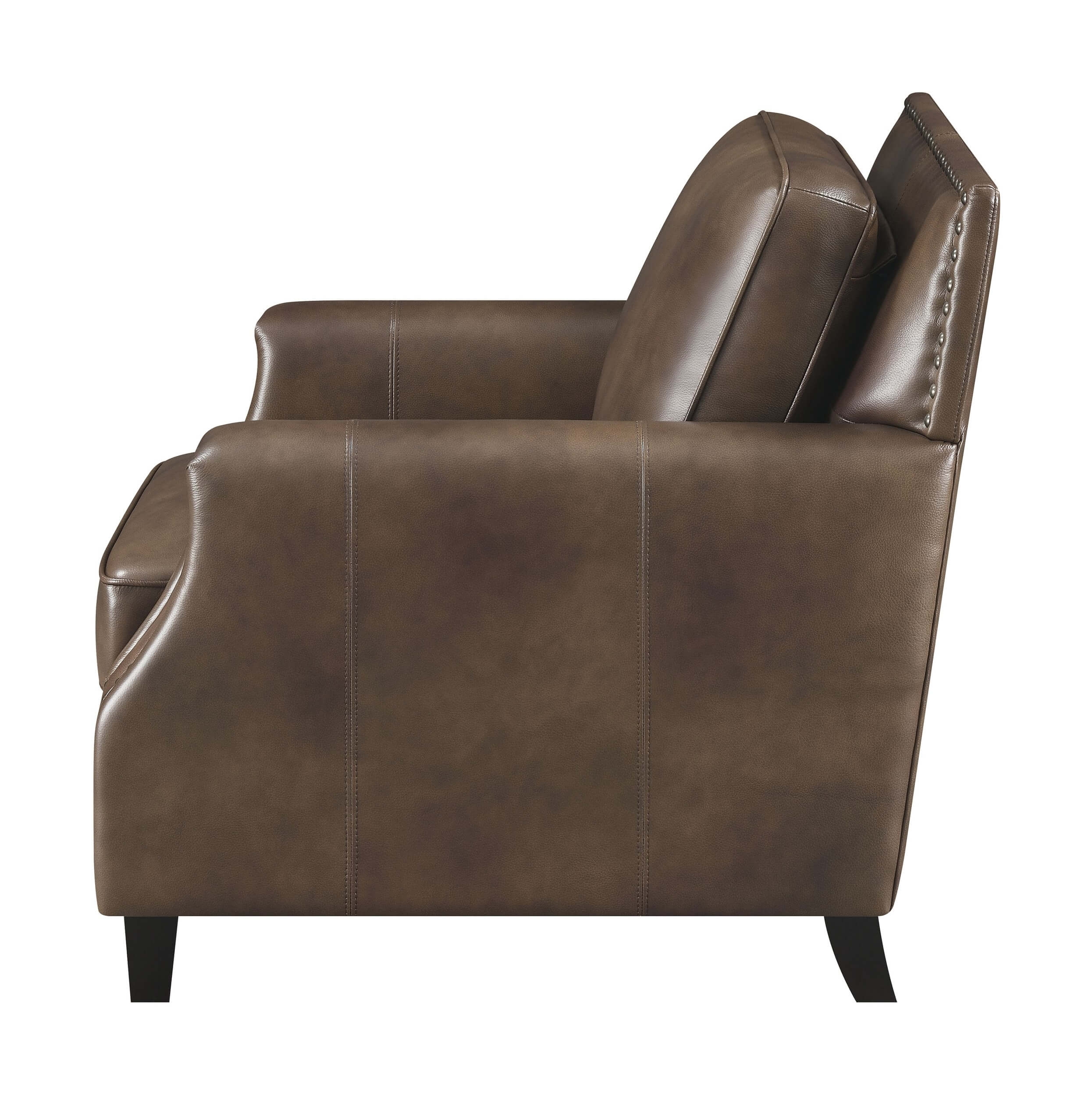 Leaton Recessed Arms Leather/Split Arm Chair