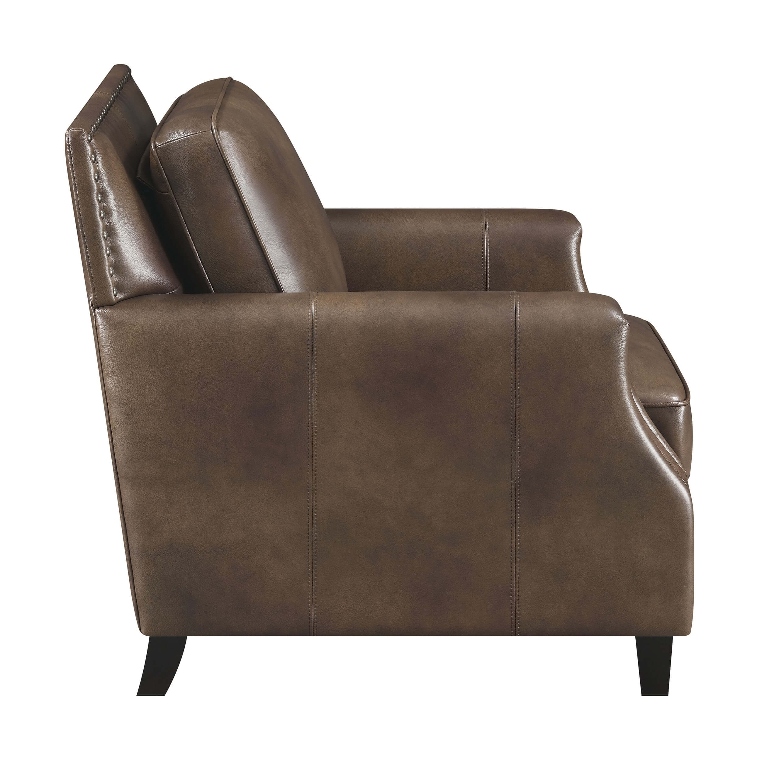 Leaton Recessed Arms Leather/Split Arm Chair