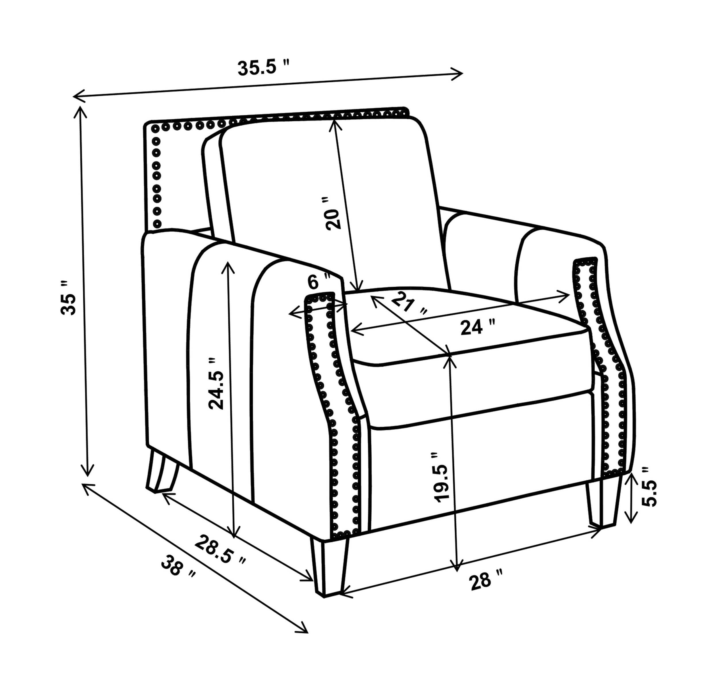 Leaton Recessed Arms Leather/Split Arm Chair