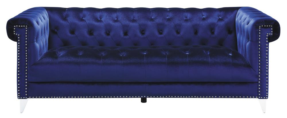 Bleker Tufted Velvet Tuxedo Arm Sofa