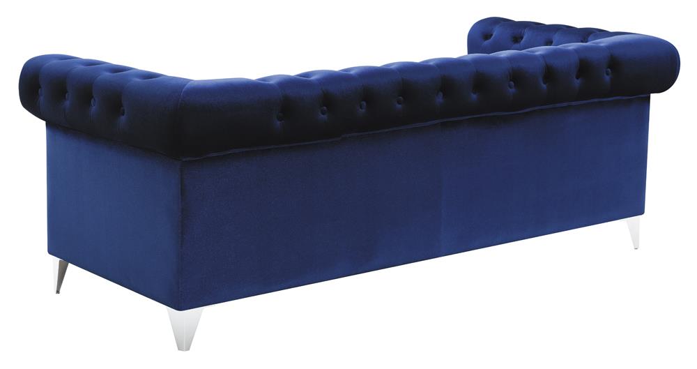 Bleker Tufted Velvet Tuxedo Arm Living Room Set