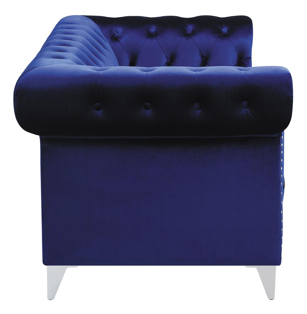 Bleker Tufted Velvet Tuxedo Arm Loveseat