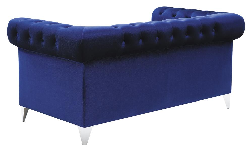 Bleker Tufted Velvet Tuxedo Arm Loveseat