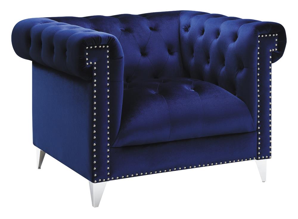 Bleker Tufted Velvet Tuxedo Arm Living Room Set