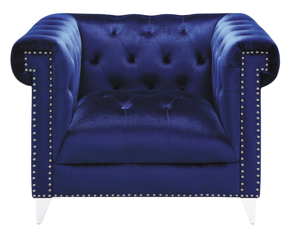 Bleker Tufted Velvet Tuxedo Arm Chair