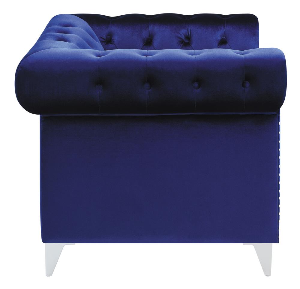Bleker Tufted Velvet Tuxedo Arm Chair