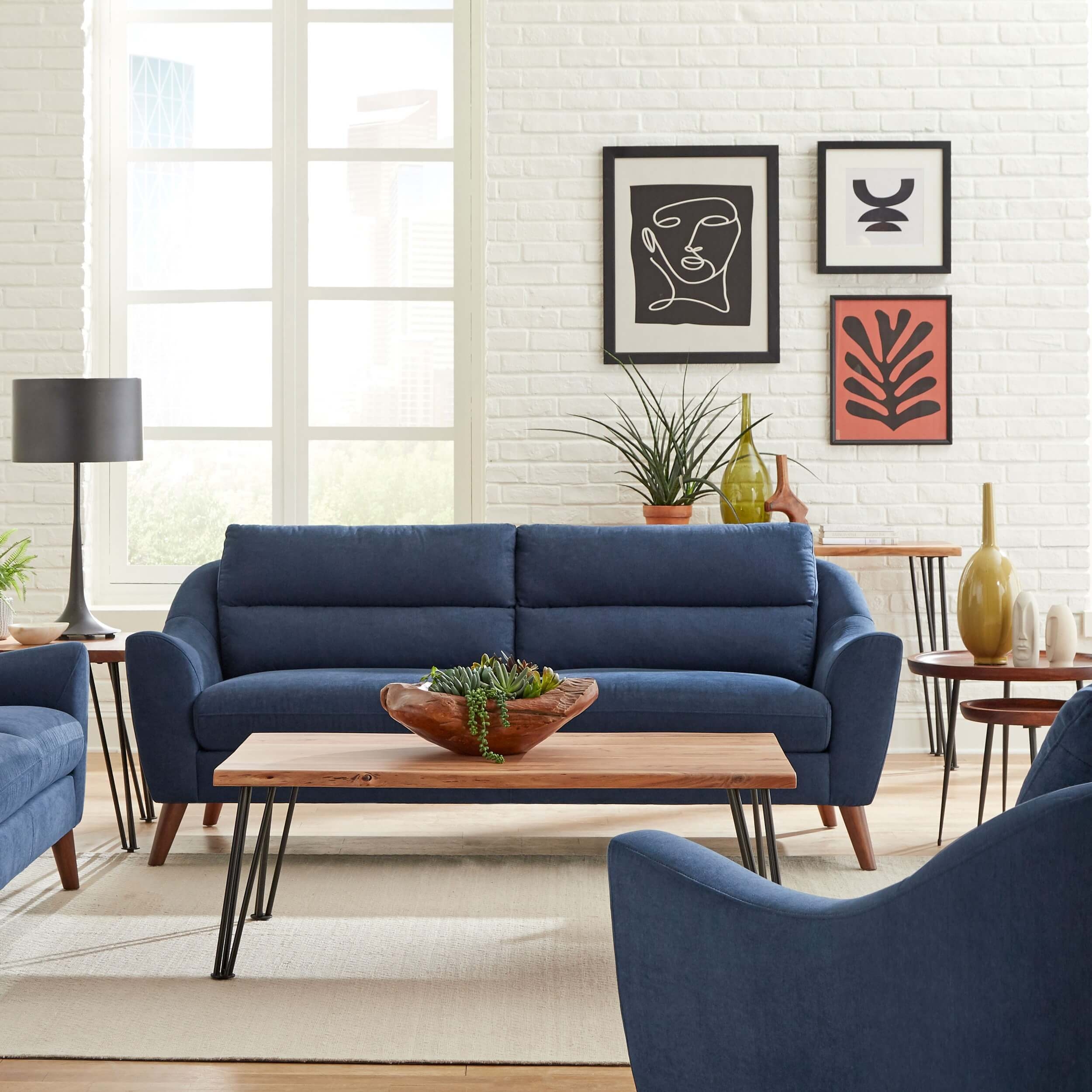 Gano Sloped Arm Fabric Sofa