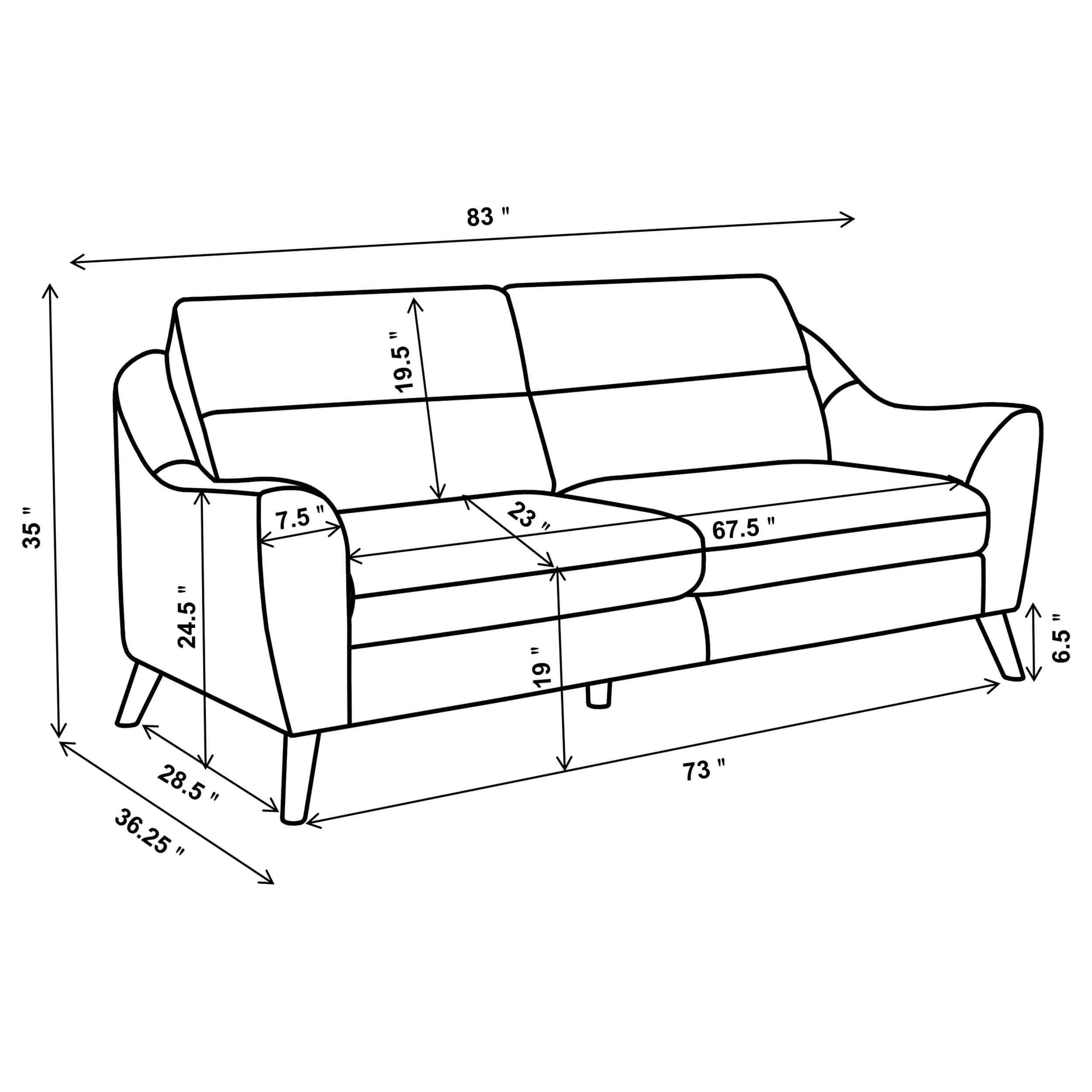 Gano Sloped Arm Fabric Sofa