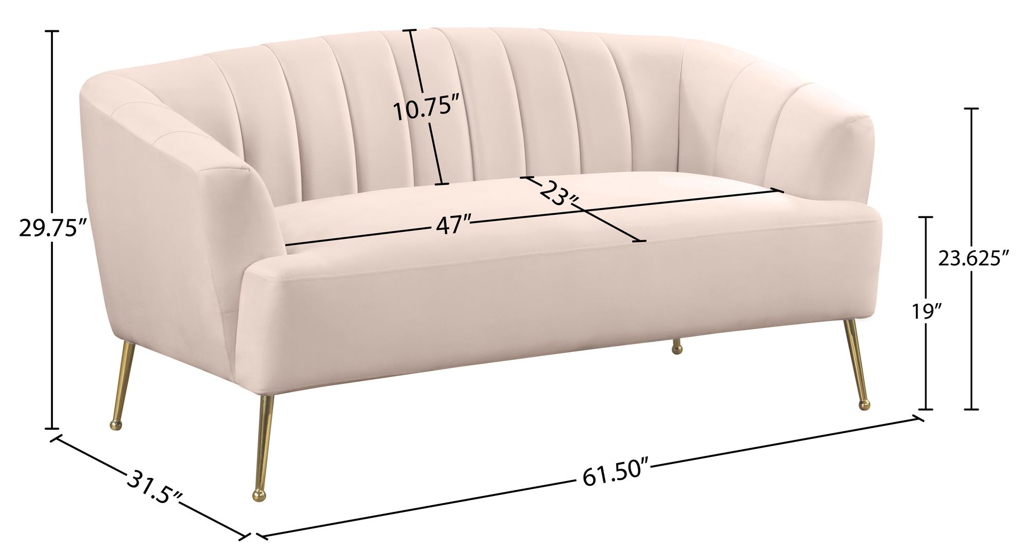 Tori Velvet Loveseat
