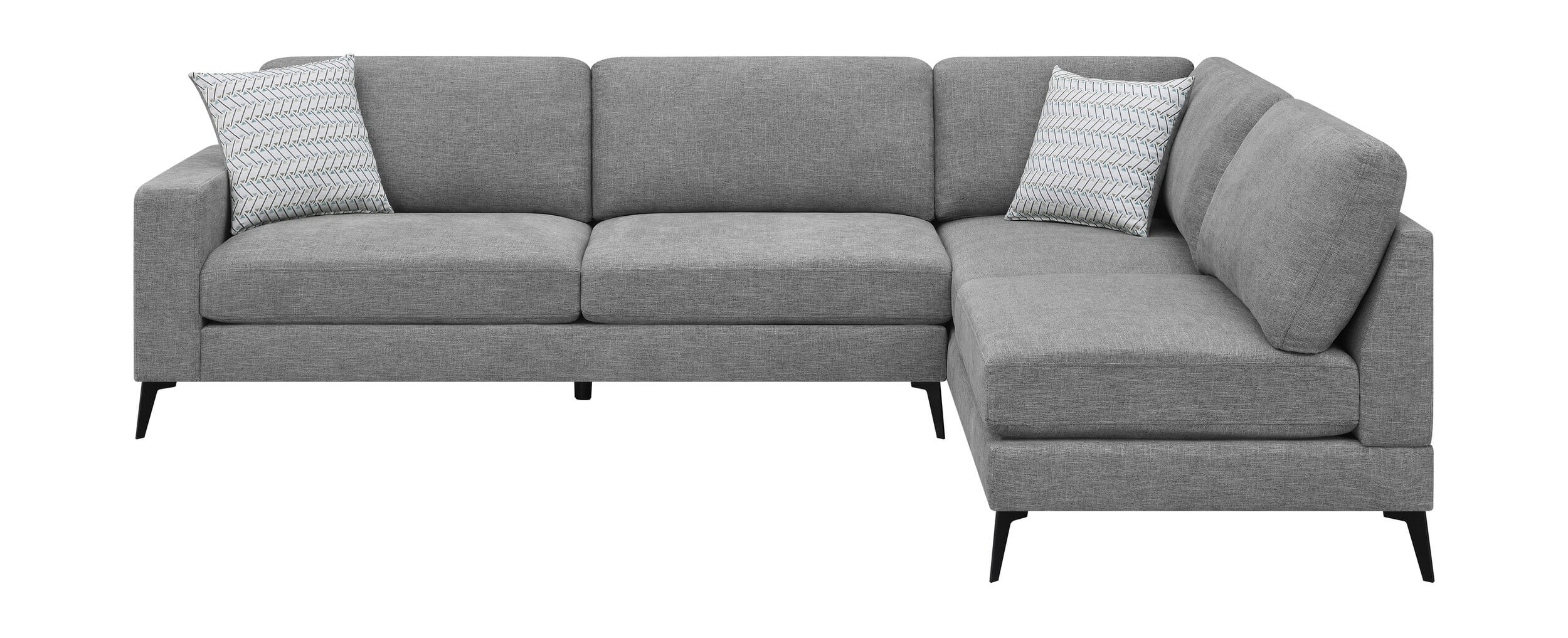 Clint Chenille L-Shape Sectional Sofa with Loose Back
