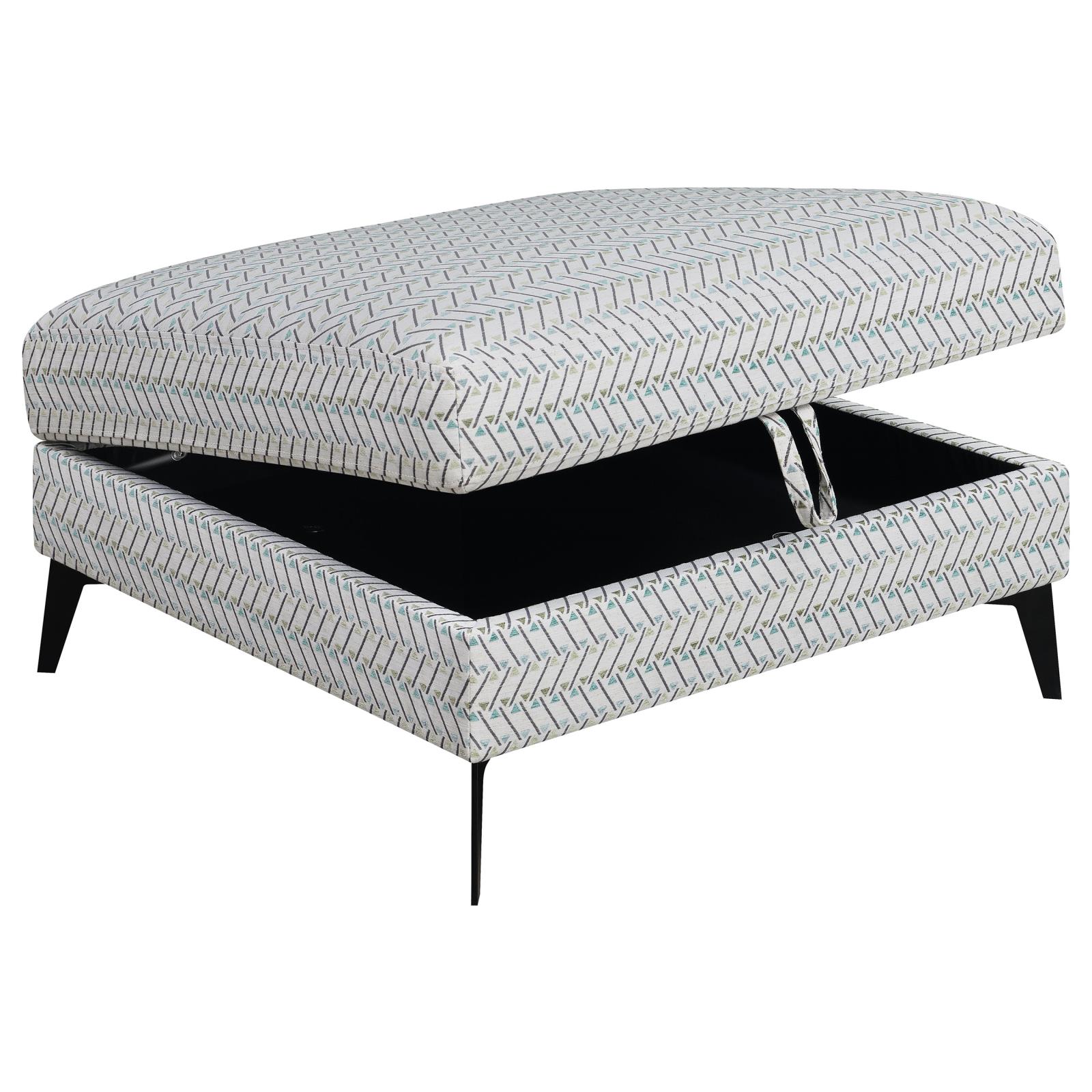 Clint Fabric Storage Ottoman with Tapered Legs