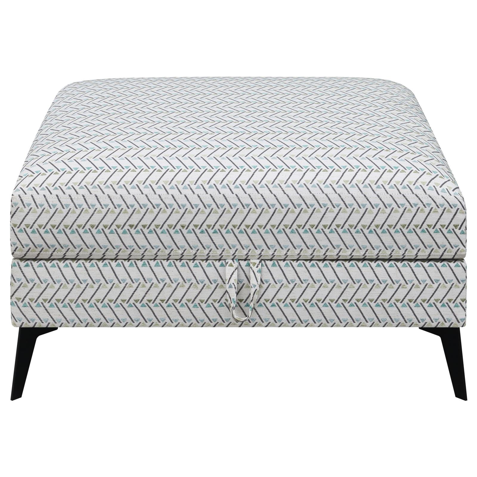 Clint Fabric Storage Ottoman with Tapered Legs