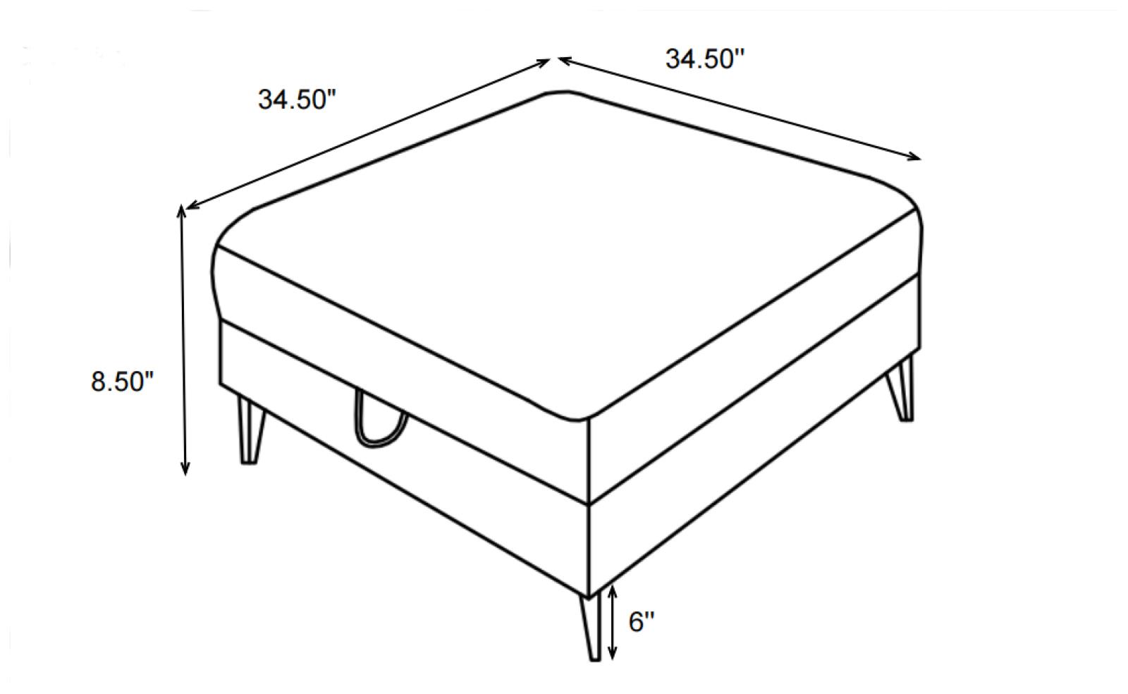 Clint Fabric Storage Ottoman with Tapered Legs