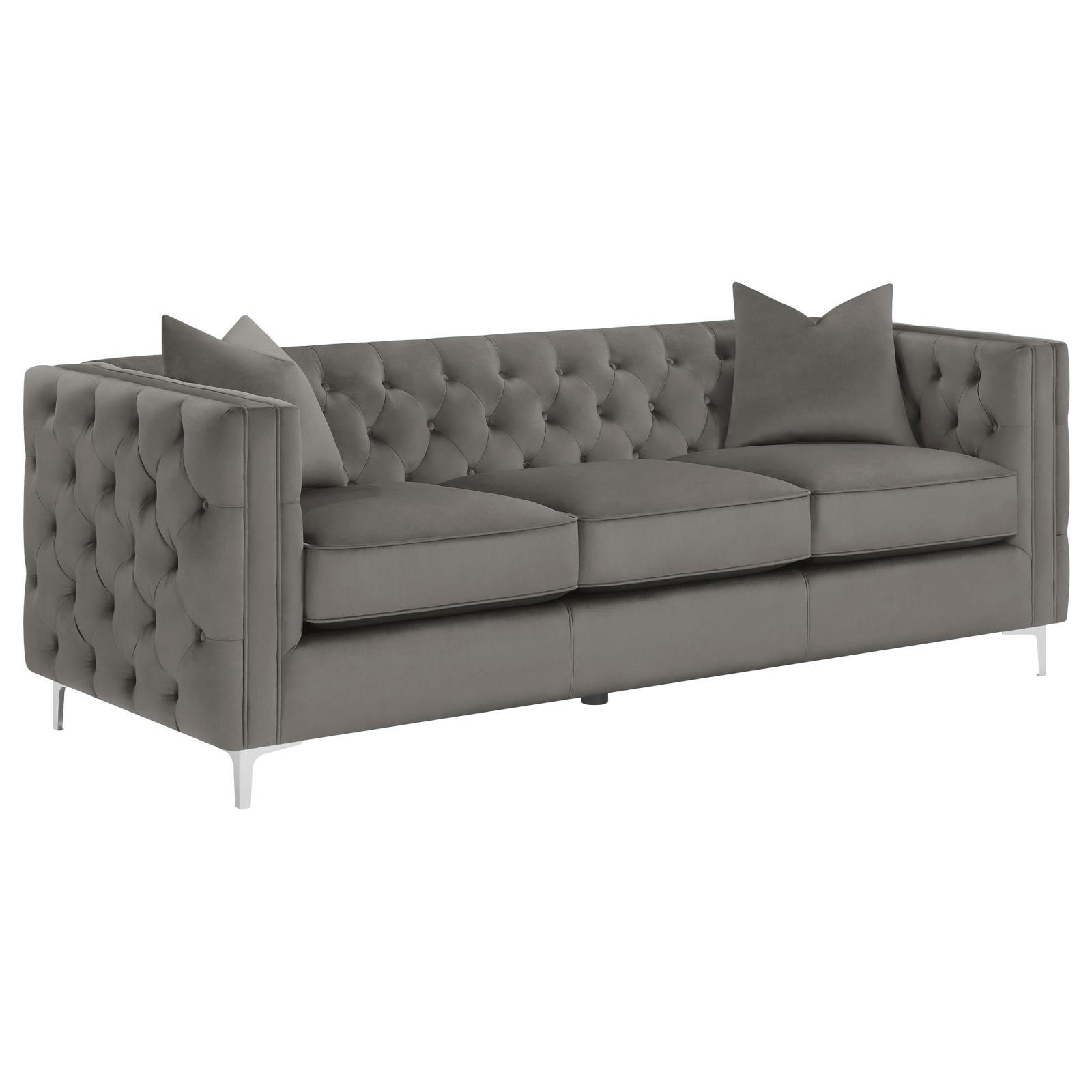Phoebe Tufted Velvet Tuxedo Arms Living Room Set
