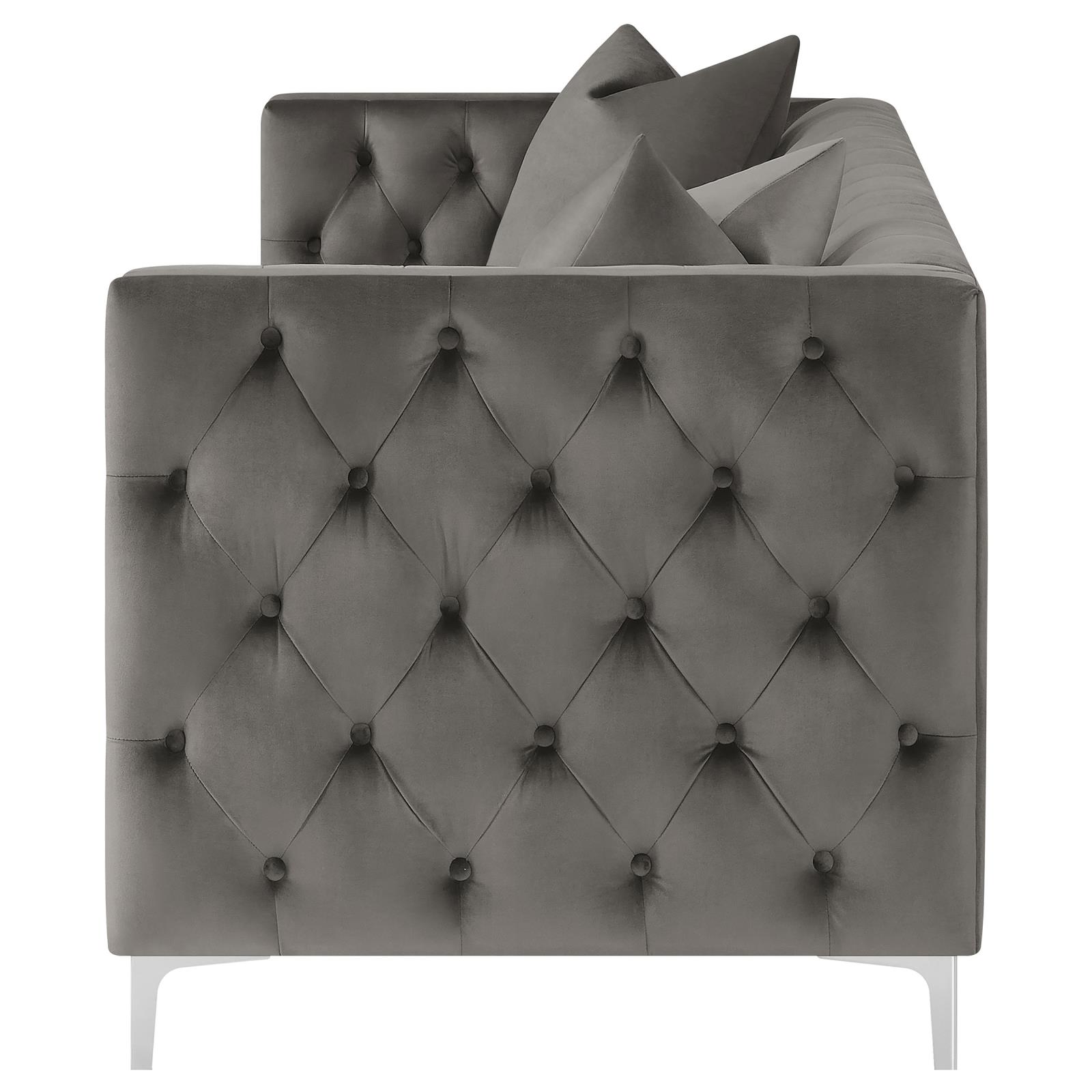 Phoebe Tufted Velvet Tuxedo Arms Living Room Set