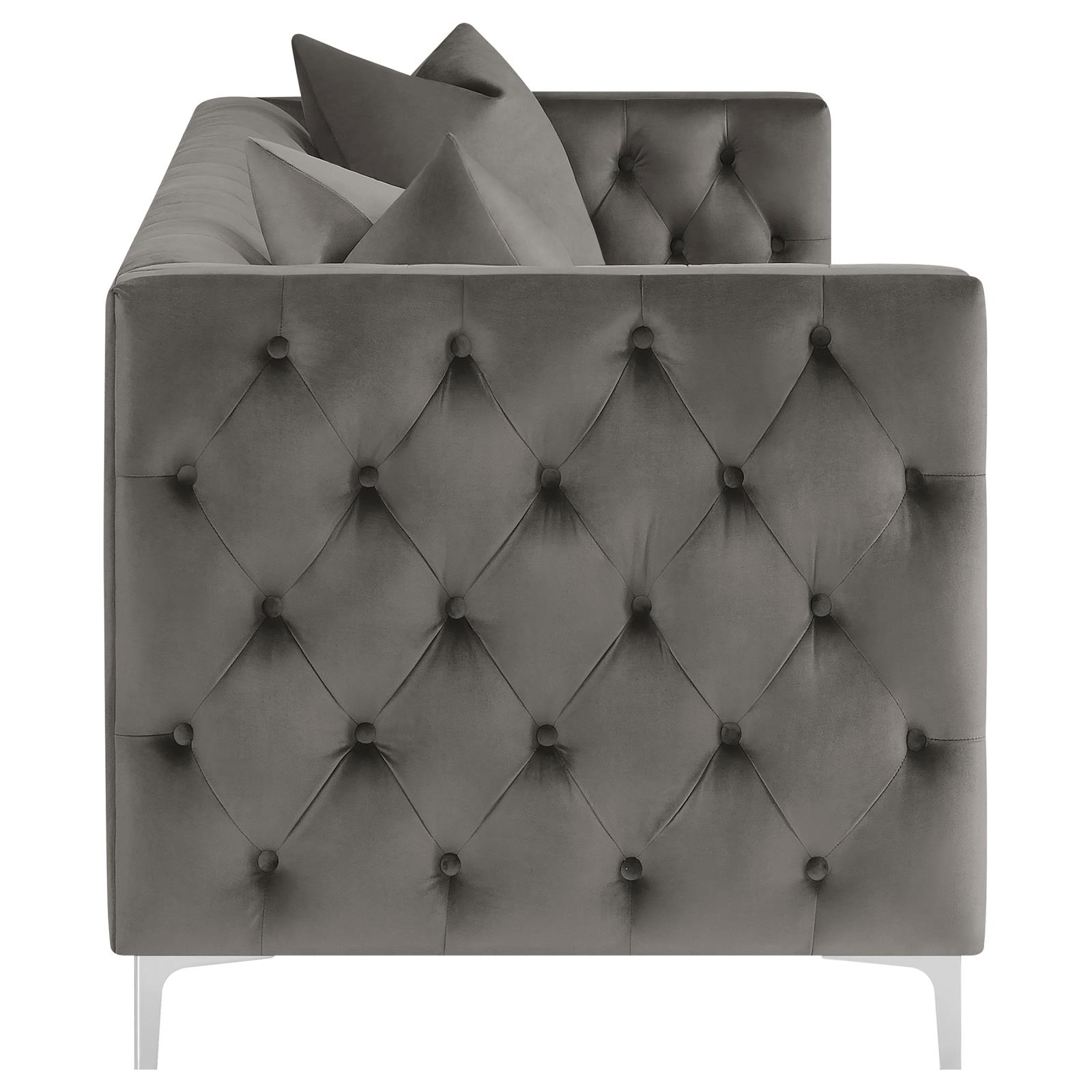 Phoebe Tufted Velvet Tuxedo Arms Living Room Set