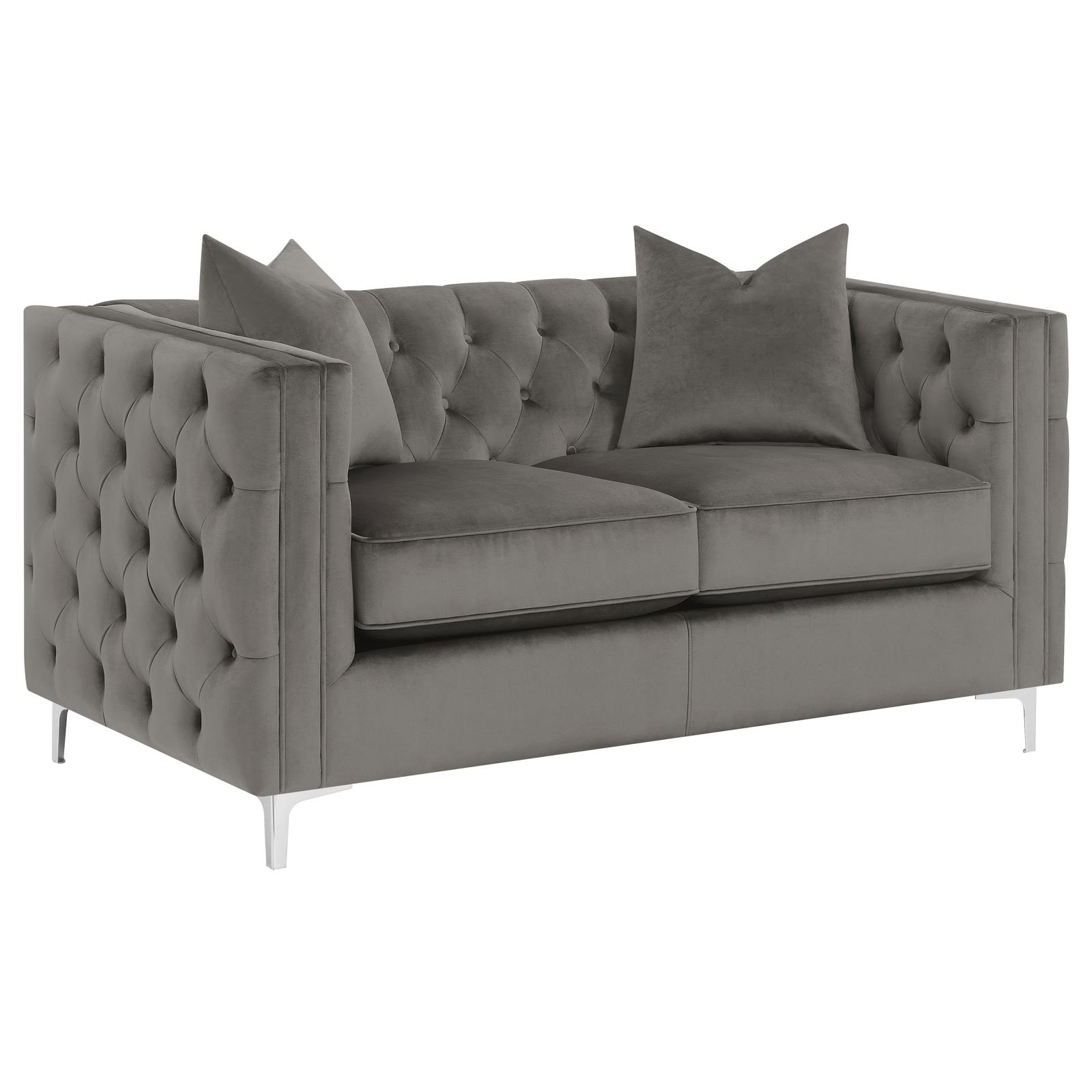 Phoebe Tufted Velvet Tuxedo Arms Living Room Set