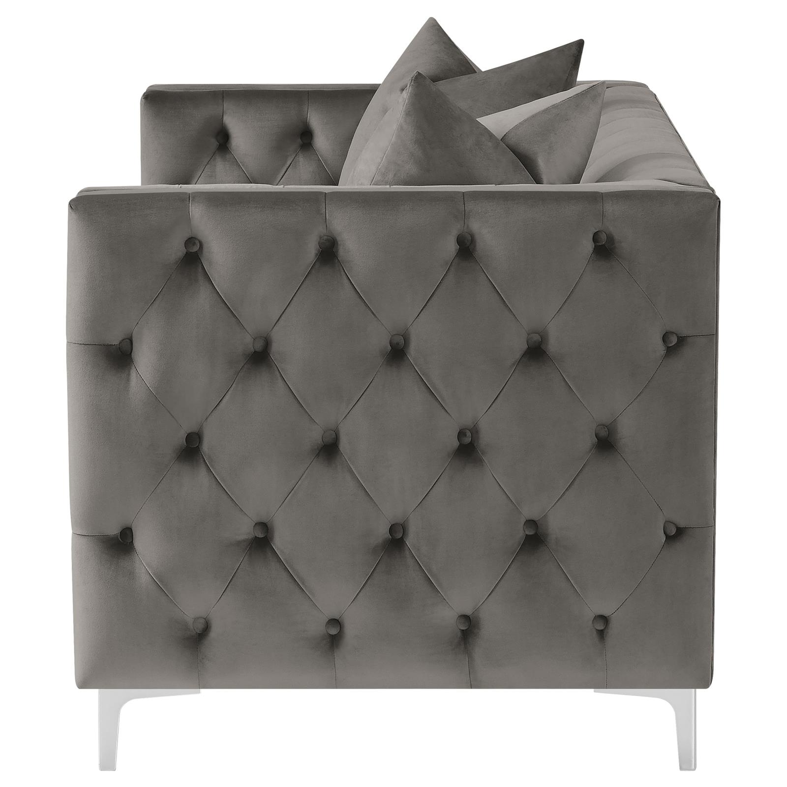 Phoebe Tufted Velvet Tuxedo Arms Living Room Set