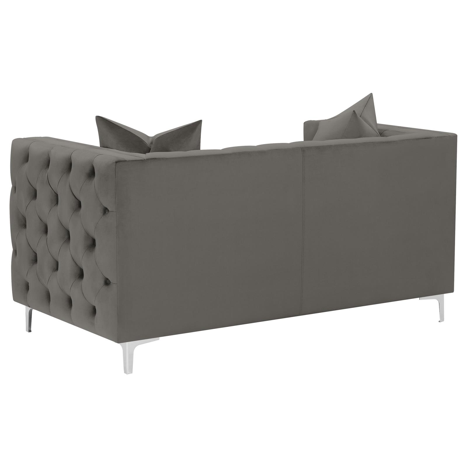 Phoebe Tufted Velvet Tuxedo Arms Living Room Set