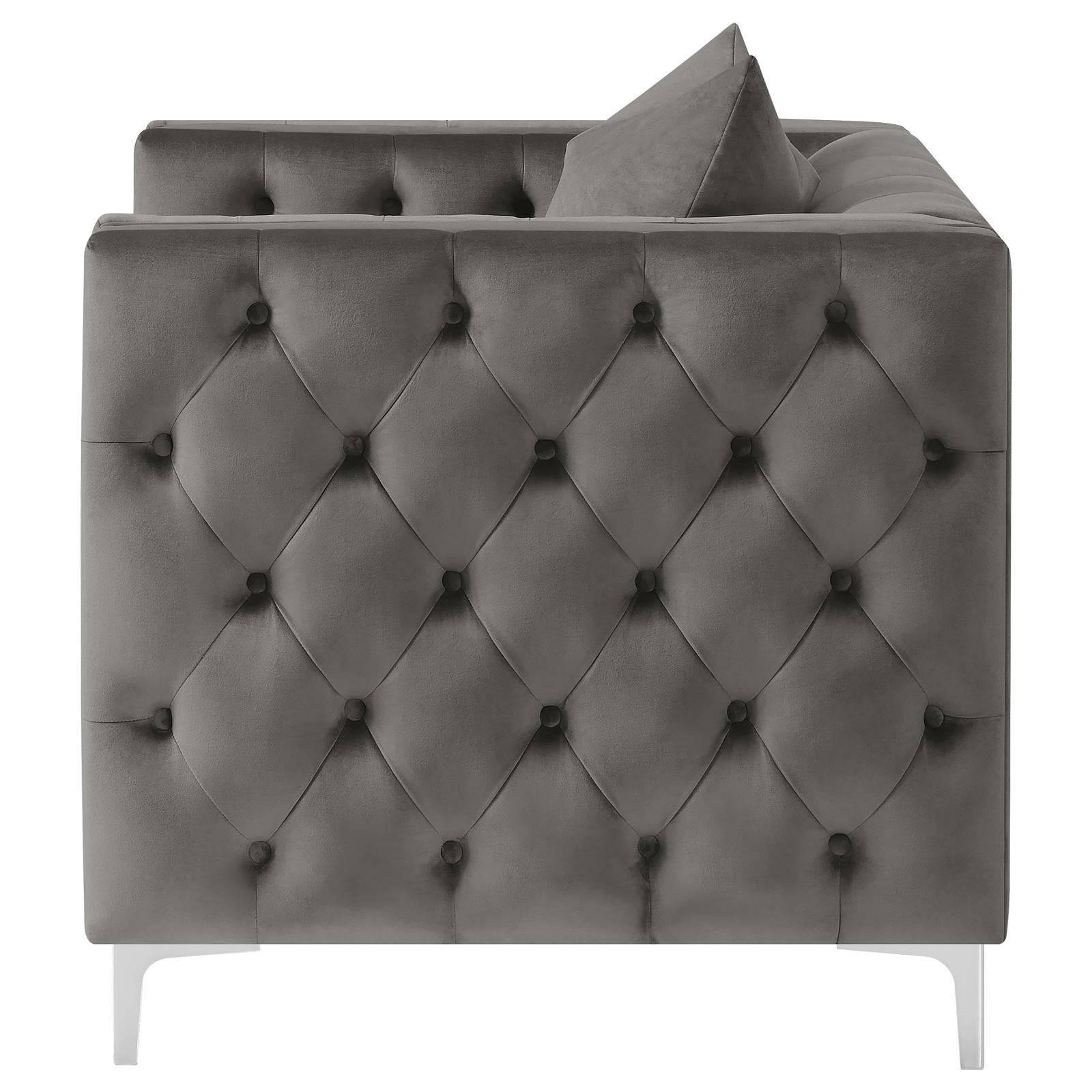 Phoebe Tufted Velvet Tuxedo Arms Living Room Set