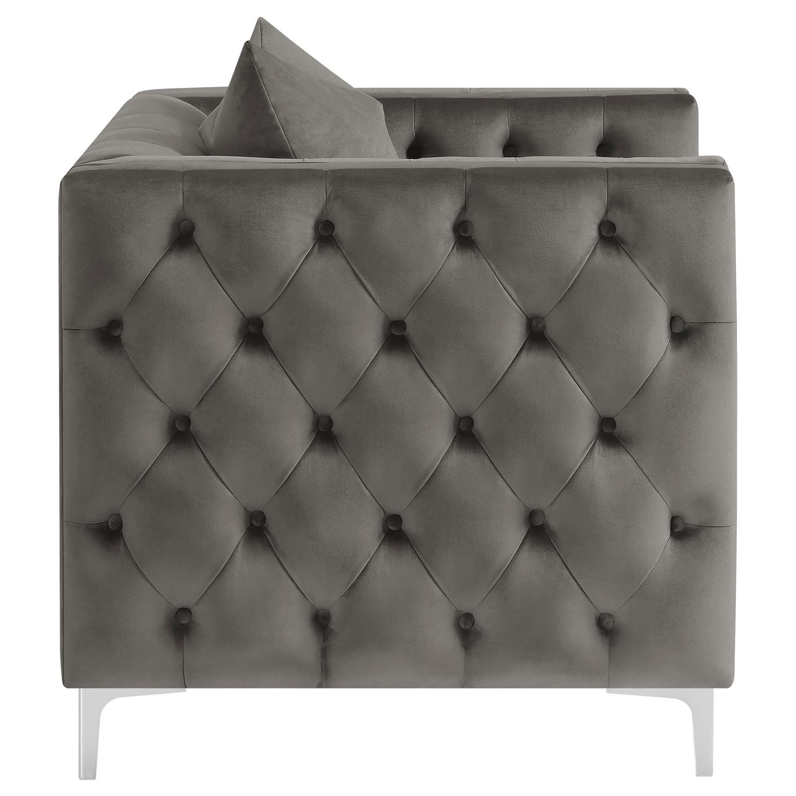 Phoebe Tufted Velvet Tuxedo Arms Chair
