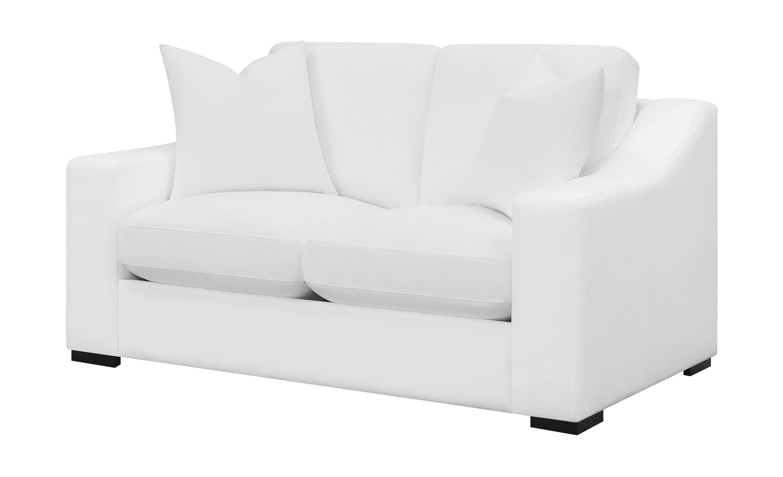 Ashlyn Polyester Fabric Sloped Arms Loveseat