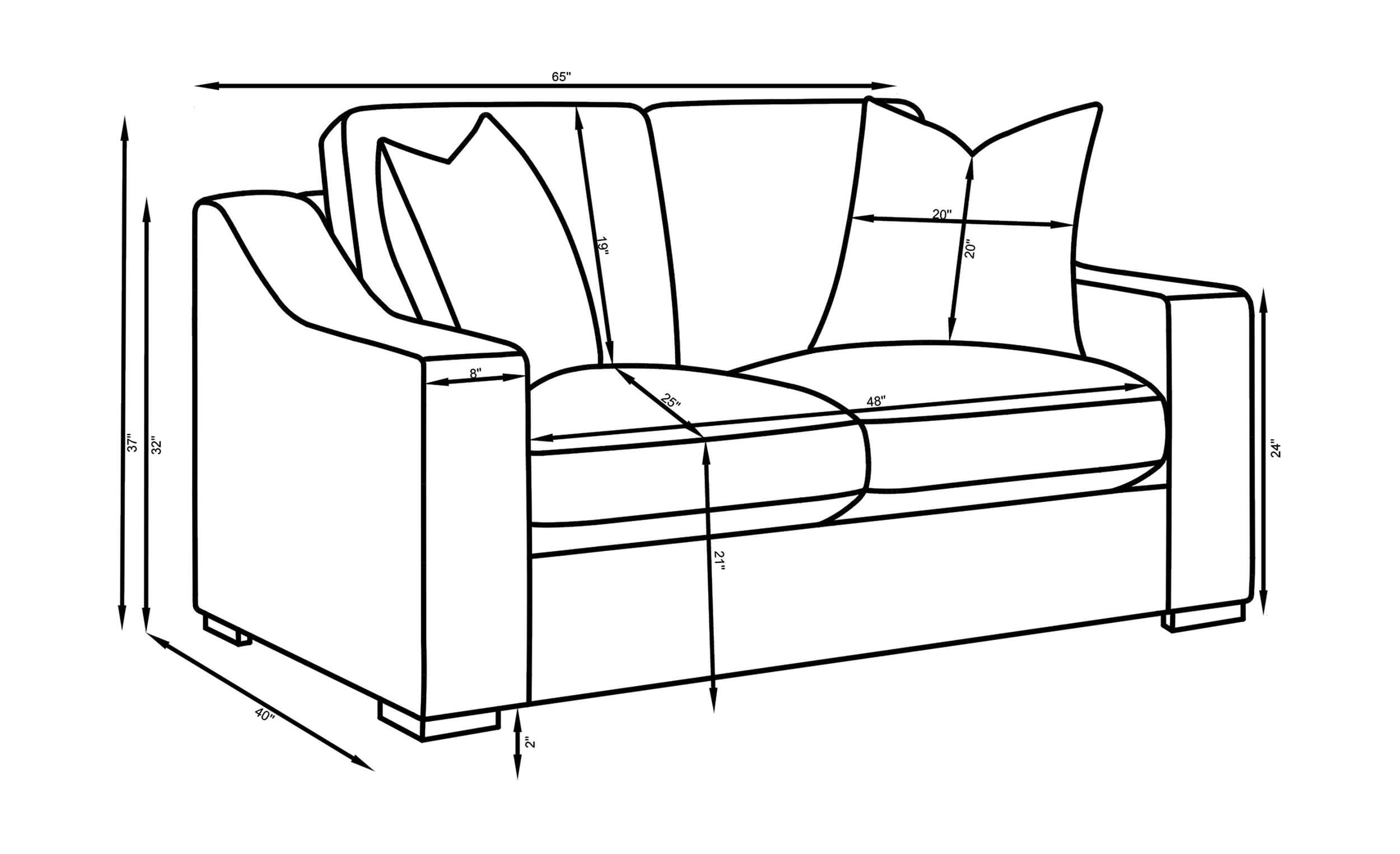 Ashlyn Fabric Sloped Arms Living Room Set
