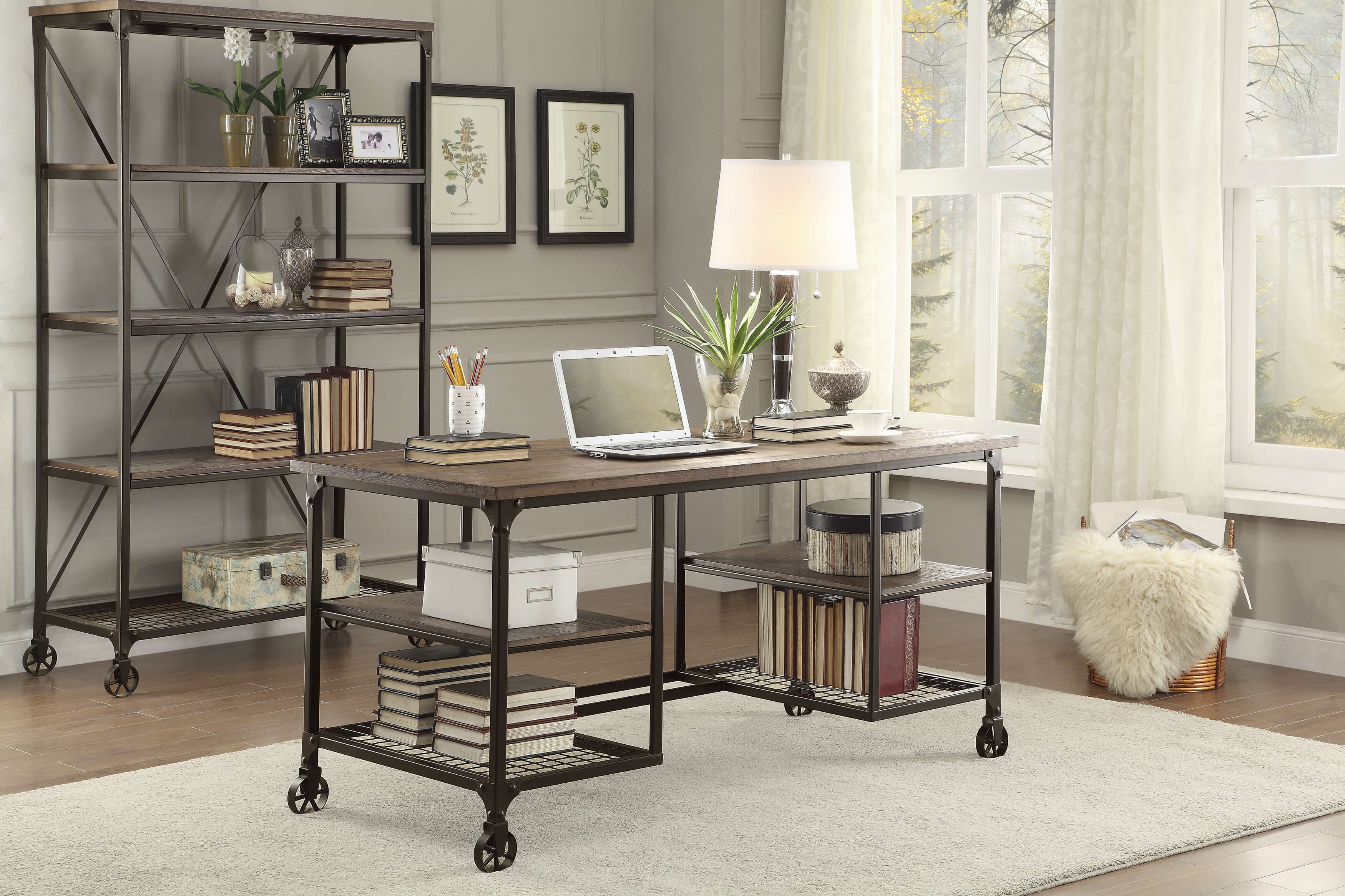 Millwood Industrial Wood Writing Desk
