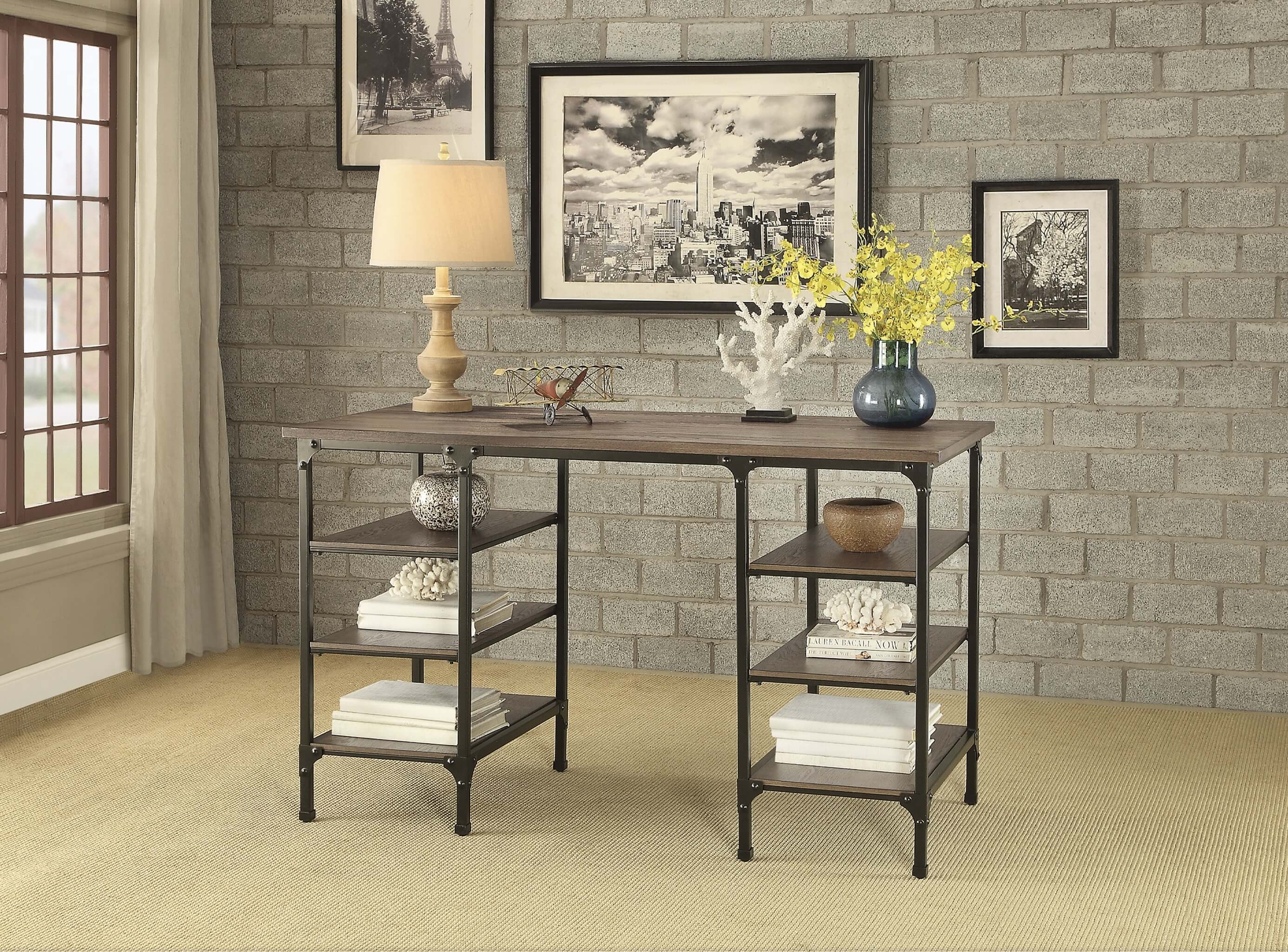 Millwood Industrial Wood Counter Height Writing Desk